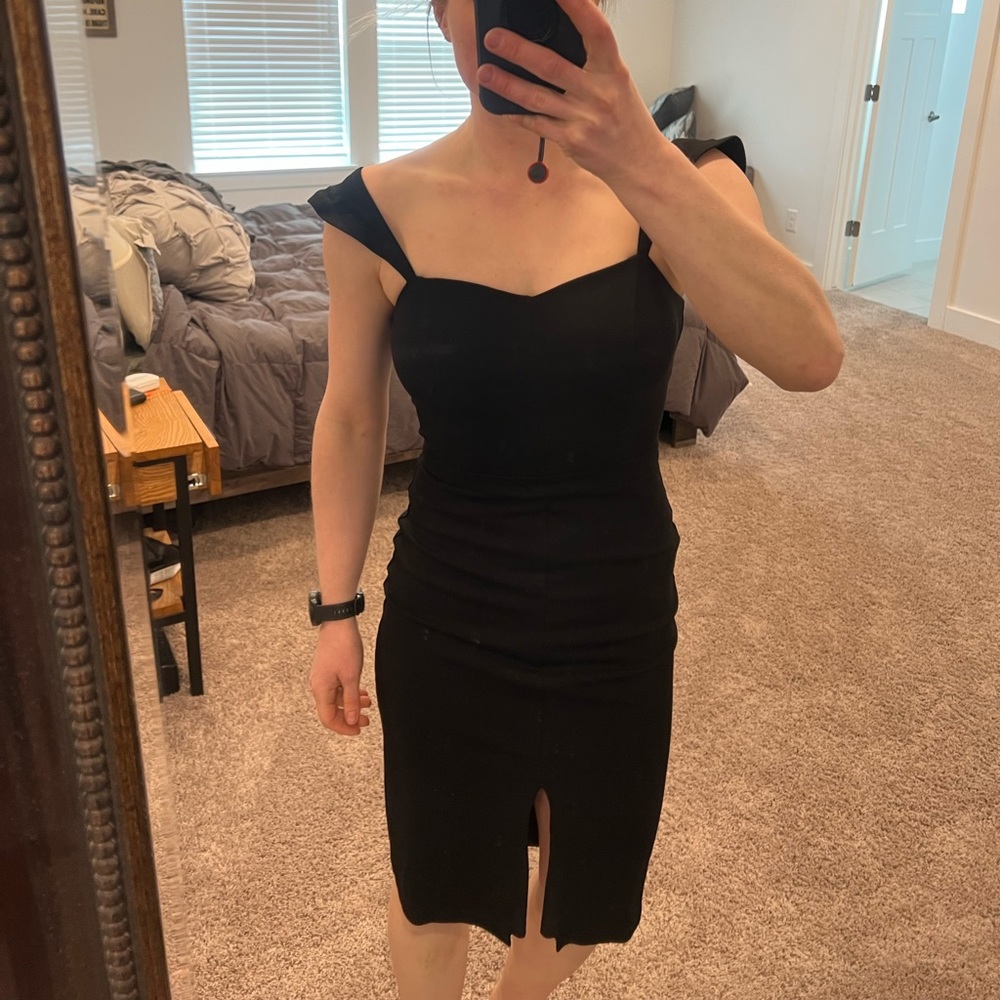 Ali & Jay off shoulder LBD